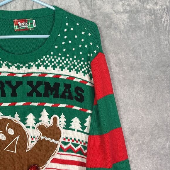 Spencer’s Men’s Ugly Christmas Sweater Gingerbread Light Up Crewneck Size XL - Picture 3 of 9